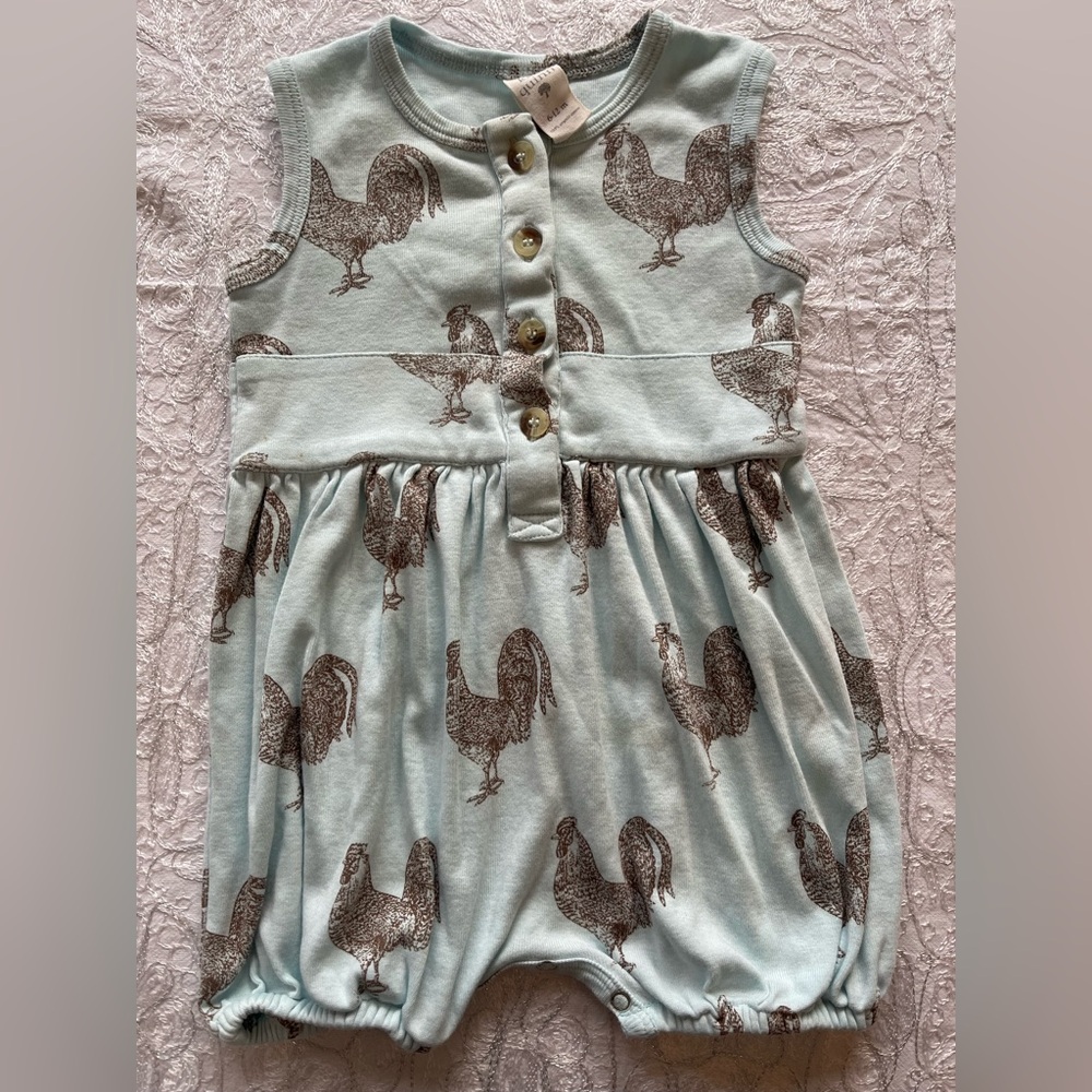 GUC Kate Quinn Light Green Rooster Print Sleeveless One Piece